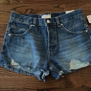 We The Free Distressed Blue Jean Shorts